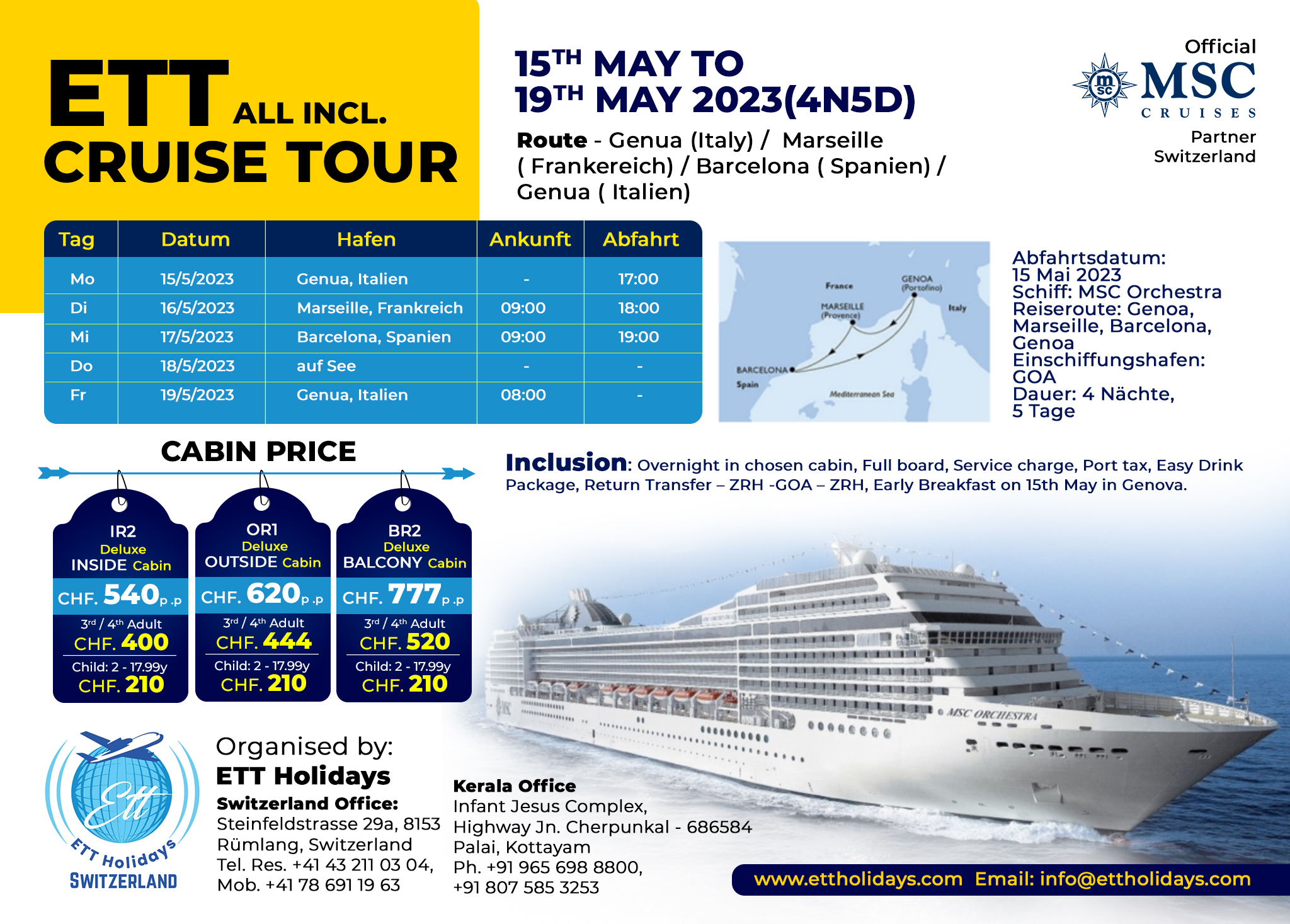 cruise package price